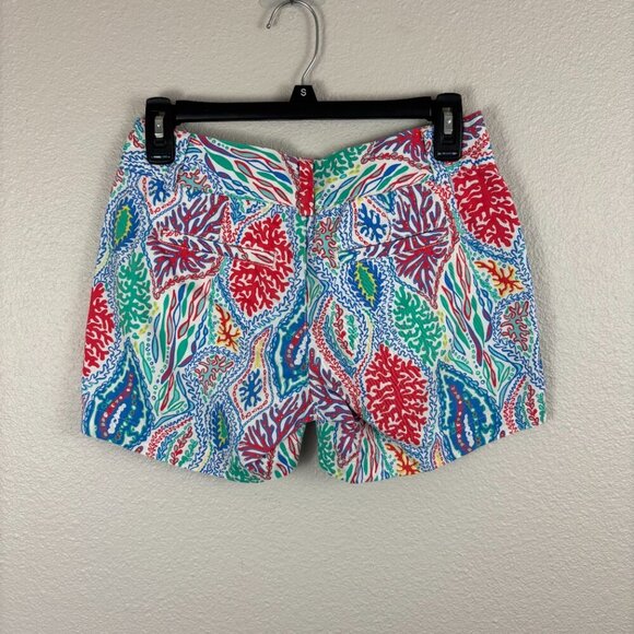 Lilly Pulitzer Womens Multicolor Coral Print Mid Rise The Chipper Shorts Size 0 - Picture 2 of 9